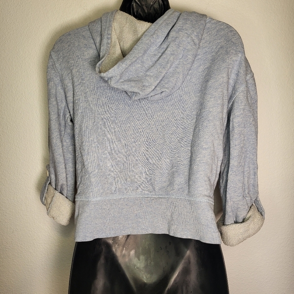 Converse Light Blue Roll Sleeve Zip Hoodie size XSmall - Picture 3 of 7